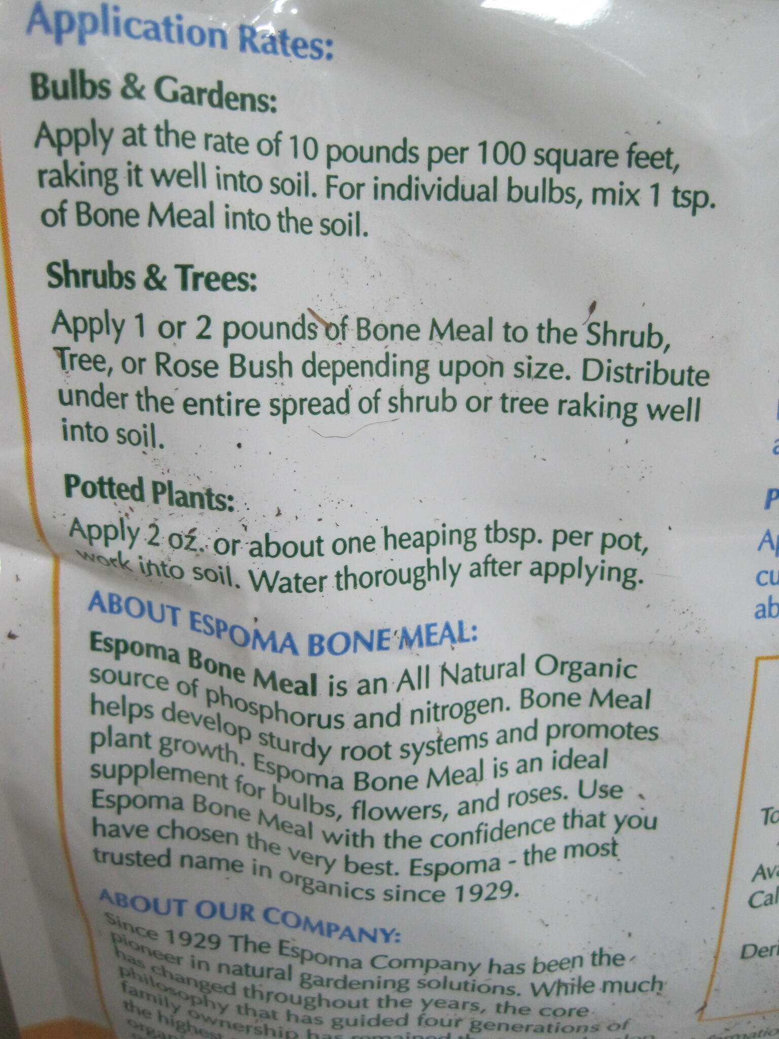 Organic Bone Meal Fertilizer - 4 Lbs. For Strong Root Growth - Free Shipping